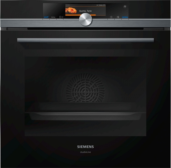 תמונה של תנור אינטגרלי עם פונקציית אידוי בצבע שחור Siemens HS858GXB6 IQ700 STUDIOLINE STEAM