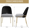 תמונה של כסאות פינת אוכל סט של 2 כסאות מטבח כסאות מרופדים עם משענת, רגלי מתכת, כיסא מרופד, כסאות בעיצוב מודרני (שחור)  UR LIVESONG