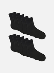 Picture of 10pk Ankle Socks BLACK AGE 7-10 Y
