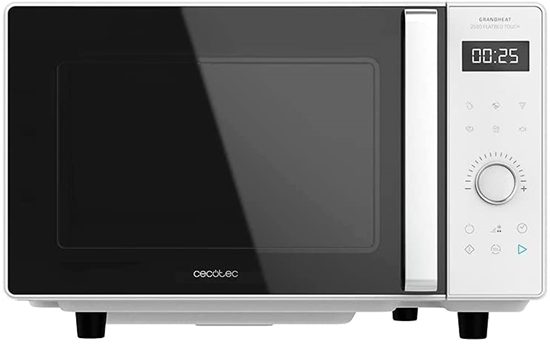 Изображение Cecotec GrandHeat 2500 Flatbed Touch White Touch Microwave without Plate 800 W, 25 Litre Capacity, 8 Pre-Configured Functions, Timer