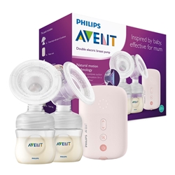 Picture of Philips Avent SCF397/11 Double Electric Breast Pump Flexible Silicone Pad Quiet Motor, Pink
