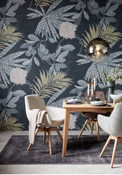 Изображение SCHÖNER WOHNEN collection non-woven wallpaper, Exotic, floral, 2.12 x 2.7 meters, Color: Grey