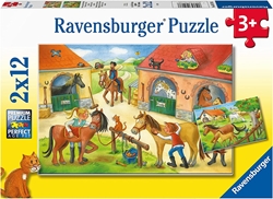 Изображение Ravensburger Children's Puzzle - 05178 Holidays in the Horse Farm - Puzzle for Children from 3 Years with 2 x 12 Pieces