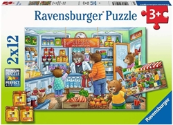Изображение Puzzle Ravensburger Let's go shopping 2 X 12 pieces, 05076 