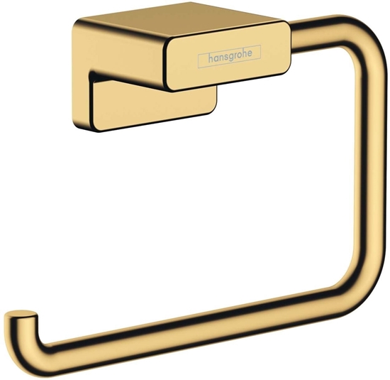 Изображение hansgrohe AddStoris paper roll holder 41771990 without lid, wall mounting, metal, polished gold optic