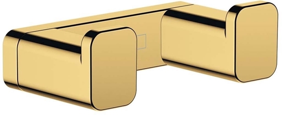 Изображение hansgrohe AddStoris double hook 41755990 wall mounting, metal, polished gold optic