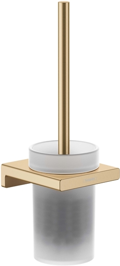 Picture of hansgrohe AddStoris toilet brush set 41752140 wall mounting, metal, glass, brushed bronze