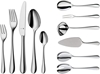 Picture of WMF Merit cutlery set, 12 people, 66 pieces, 60 pieces with serving cutlery, inserted knife blade, Cromargan protect polished stainless steel, shiny, scratch-resistant, dishwasher-safe