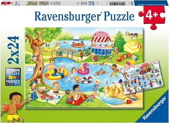 Изображение Ravensburger Children's Puzzle 05057 Leisure by the Lake Puzzle for Children from 4 Years with 2 x 24 Pieces