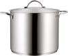 Изображение WMF vegetable soup pot induction 28cm, 0795386030metal lid, saucepan large 14.0l, Cromargan matt stainless steel, uncoated, suitable for ovens, 
