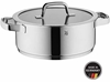 Picture of WMF Compact Cuisine High Cooking Pot 16 cm Glass Lid Cromargan Polished Stainless Steel Inside Scale Stackable Pot Induction 0788246380