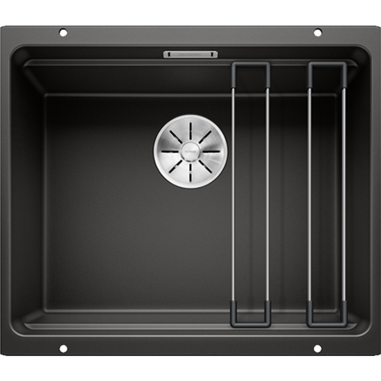 Изображение Blanco Etagon 500-U granite sink, single bowl, with Etagon rails, black (525887)