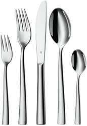 Изображение WMF Philadelphia Cutlery Set for 6 People, 30 Pieces, Monobloc Knife, Polished Cromargan Stainless Steel, Glossy, Dishwasher Safe