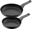 Изображение WMF PermaDur Excellent pan set induction 2-piece, coated frying pan 24 28 cm, aluminum coated, plastic handle with flame protection