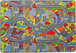 Изображение Misento Play Mat Road Rug Multicoloured, Size: 200 x 200 cm