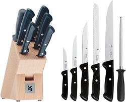 Изображение WMF knife set, knife block with 5 knives, 7 pieces, Classic Line kitchen knives