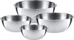 Изображение WMF 4-piece gourmet kitchen bowl set, bowl set, round, stainless stee
