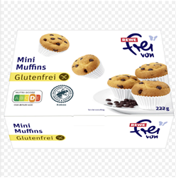 Picture of REWE Gluten-free cupcakes with chocolate chips, 222gr