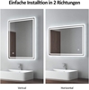 Picture of Emke LED Bathroom Mirror with Lighting, Warm White Light, Wall Mirror, Size Name:  80x60cm Touch + Anti-fog