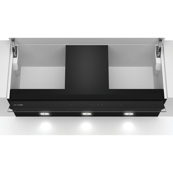 Picture of Siemens LJ97BAM60, iQ500, integrated design hood, 90 cm, clear glass printed black