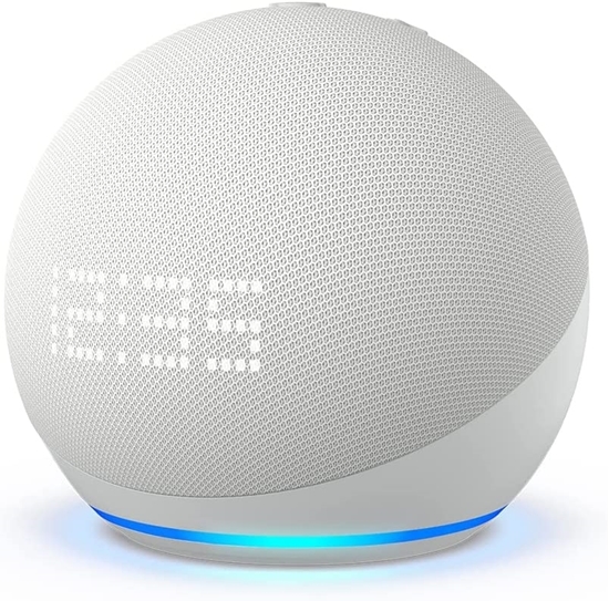 Picture of Echo Dot (5th Gen, 2022) with clock | Smart speaker with clock and Alexa, White