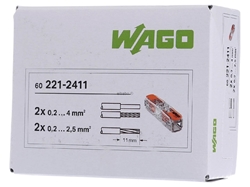 תמונה של WAGO Through connector with lever 221-2411, 60 pieces