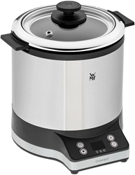 Picture of WMF Küchenminis rice cooker (220 W, with lunch-to-go box, steamer, space-saving, inner pot with to-go lid (1.0l)) cromargan matt