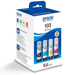 תמונה של Epson 103 Multipack - חבילה 4 - שחור, צהוב, ציאן, מגנטה - מקורי - דיו למילוי חוזר