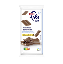 תמונה של שוקולד חלב מלא, ללא לקטוז, ללא גלוטן 100 REWE FREI VON 