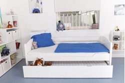 Picture of Children's bed/youth bed "Easy Premium Line" K1/s full incl. 2nd bed and 2 cover panels, 90 x 200 cm solid beech wood, white lacquered