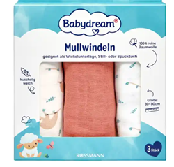 Picture of babydream gauze diapers, Size 80x80cm 