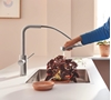 Picture of GROHE Blue Pure Minta single lever mixer with pull-out mousseur spout, L spout, supersteel (30601DC0)