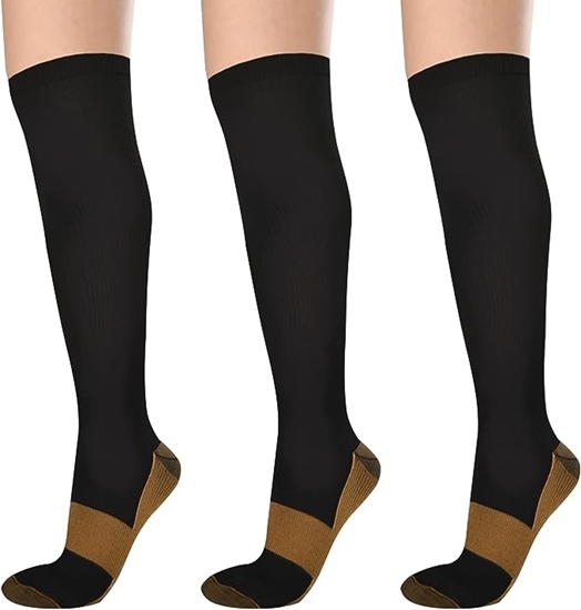 Picture of Evolyline 3 Pairs of Copper Medical Compression Stockings for Men and Women