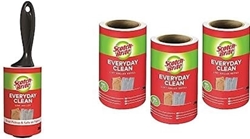 Изображение Scotch-Brite Lint Roller + Replacement Lint Roller, Total 224 Sheets, for Clothes and Furniture Against Lint or Pet Hair, Roller is Reusable