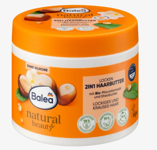 תמונה של תלתלי חמאה לשיער 2 ב-1, 300 מ"ל Balea Natural Beauty