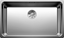 תמונה של כיור נירוסטה ללא שלט ניקוז, עם אביזרים, נירוסטה סאטן (524270) Blanco Etagon 700-U