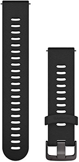 Изображение Garmin Quick Release Band, 20mm, Black with Slate Hardware, Silicone, 107-196 mm