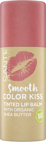 תמונה של Sante Naturkosmetik Smooth Color Kiss Lip Balm בגוון עם חמאת שיאה אורגנית, 8.5 גרם