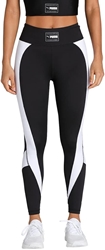 Picture of PUMA Damen Sporthose Trainingshose Fitnesshose Leggings Fit High Waist 7/8 Tight, Colour: Black / White , Size: S 