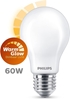 Picture of Philips LED Classic E27 WarmGlow Lamp, 60 W, Teardrop Shape, Dimmable, Matte, Warm White