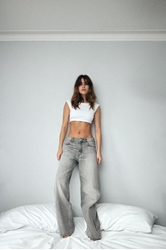 Picture of Zara COTTON AND MODAL CROP TOP, Size: S.