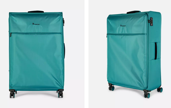 Изображение PRIMARK Softshell Suitcase With 8 Wheels, Color: Blue-green, Size XL 