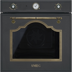 תמונה של תנור מובנה 60 ס"מ קורטינה בעיצוב פליז עתיק אנתרציט Smeg SF700AO 