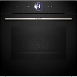 Изображение Bosch HBG7764B1 Series 8, built-in oven, 71l, Air Fry, pyrolysis, Home Connect, digital control ring, crisp function, black